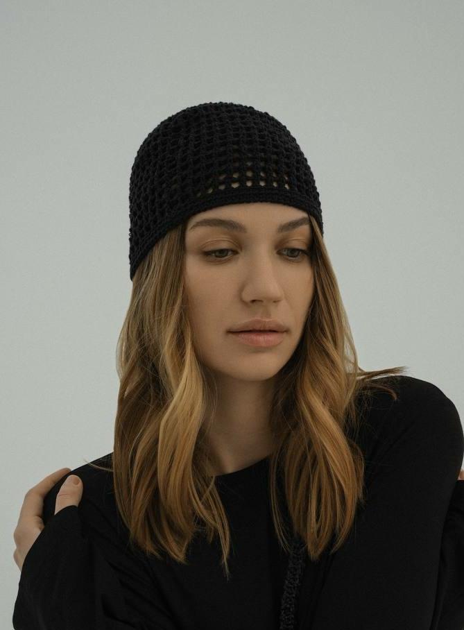 Кроше ручной работы из хлопка/черный