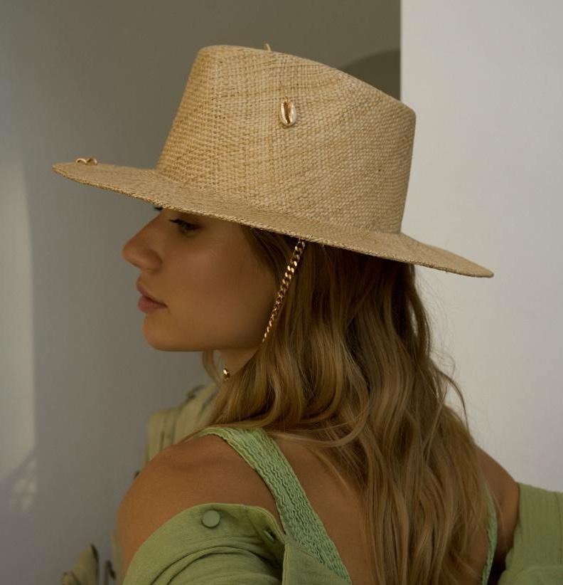 Шляпа федора FF03 из соломки БАО с декором