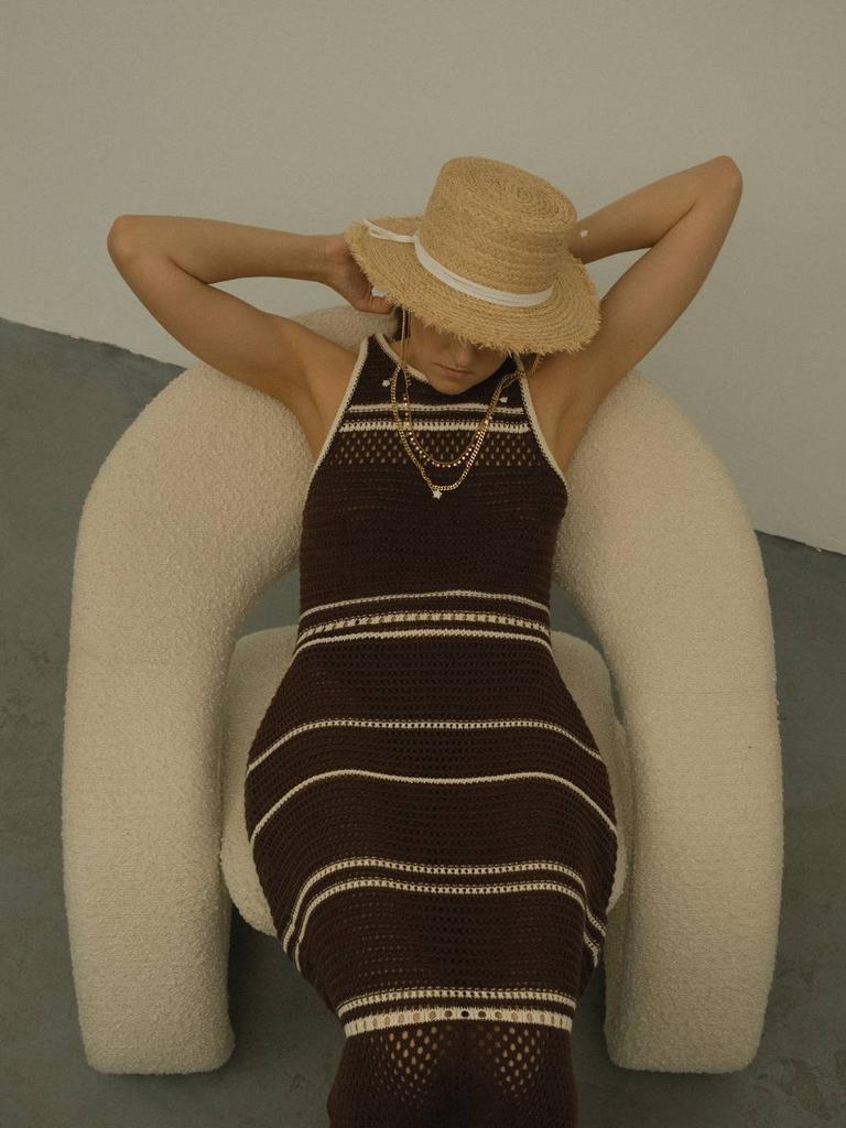 Шляпа канотье мини из рафии