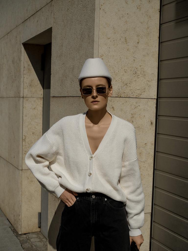 Пилотка из шерсти/белый