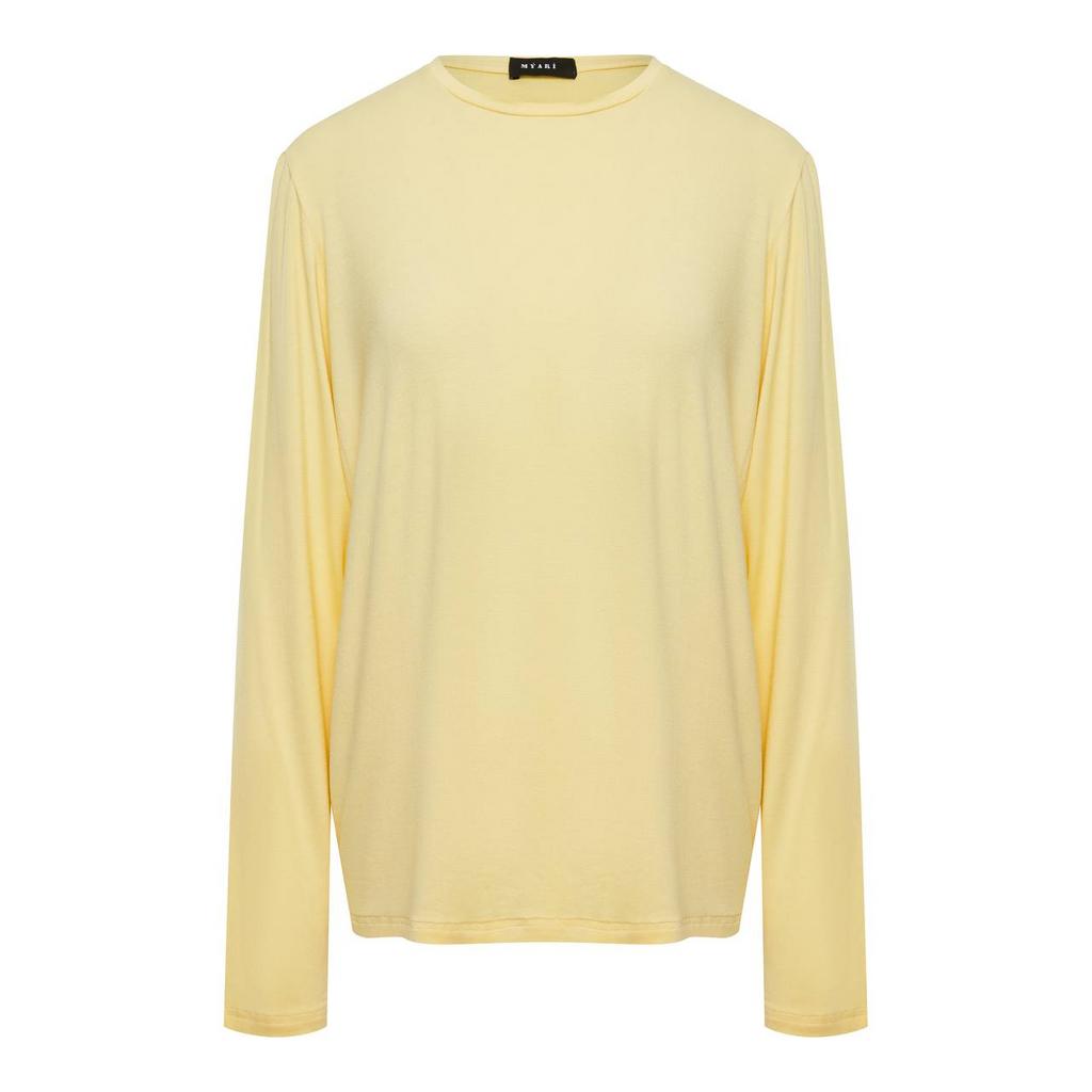 Лонгслив из нежной трикотажной вискозы/лимончелло