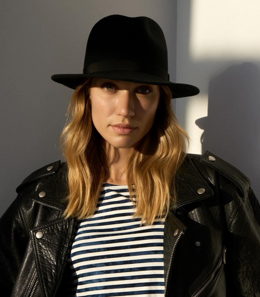 Шляпа федора FF02 из фетра/чёрный