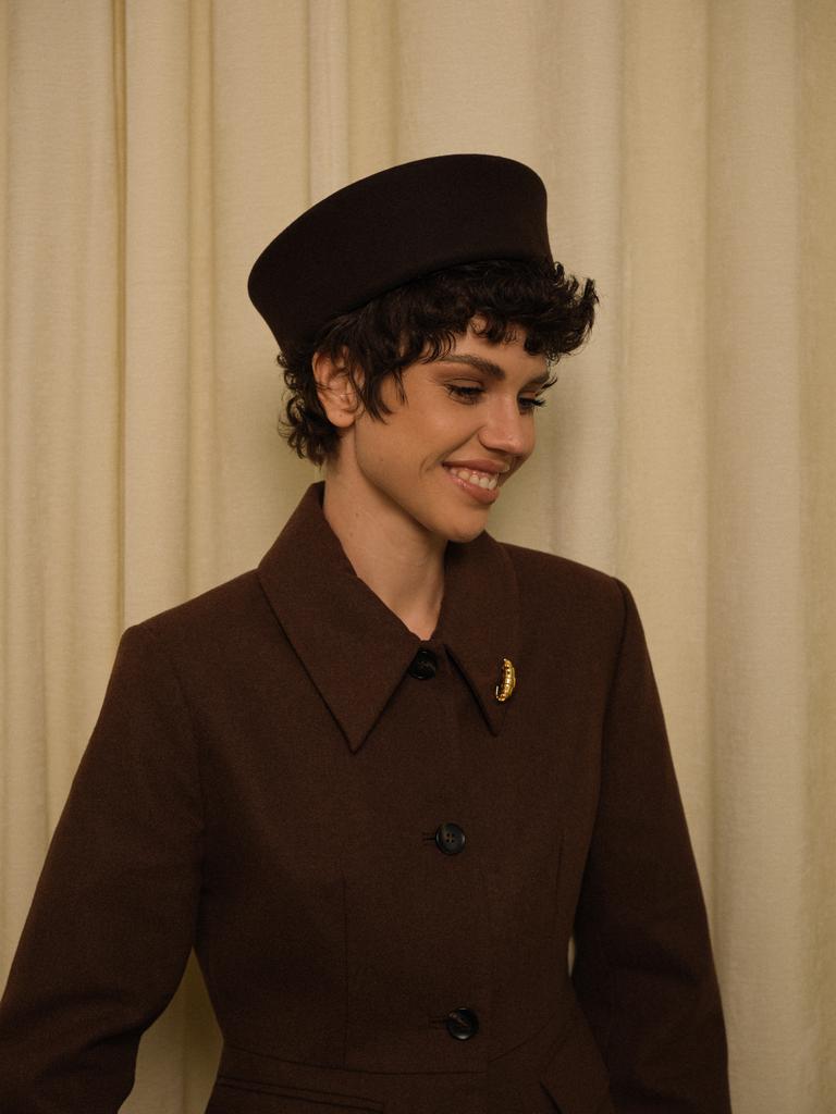 Шляпа-морячка из фетра/шоколад