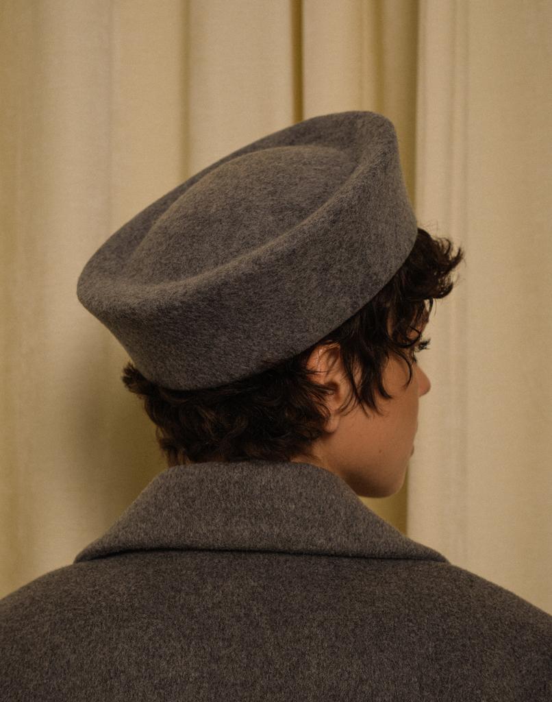 Шляпа-морячка из фетра/серый меланж