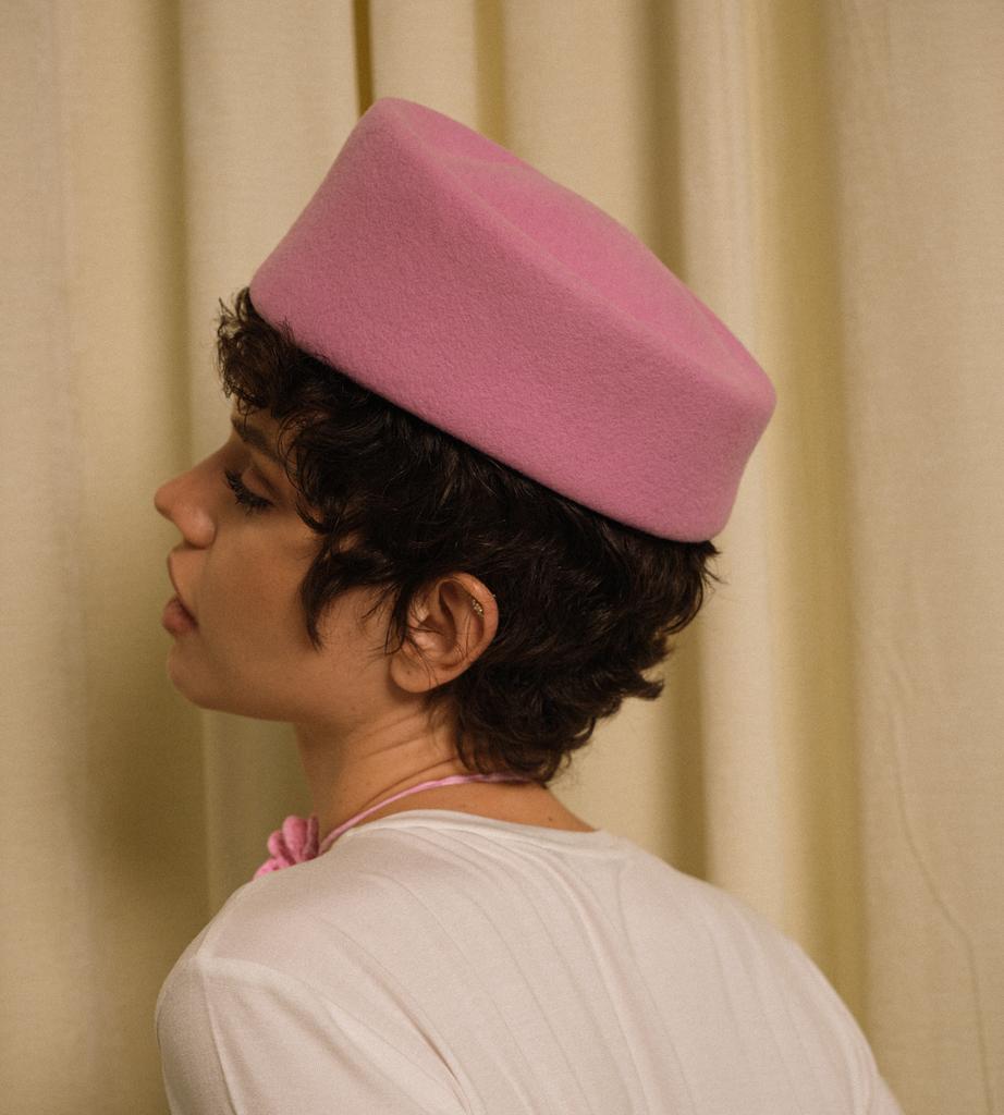 Шляпа-таблетка «ВОГ»-«VOGUE» из фетра/лавандово-розовый