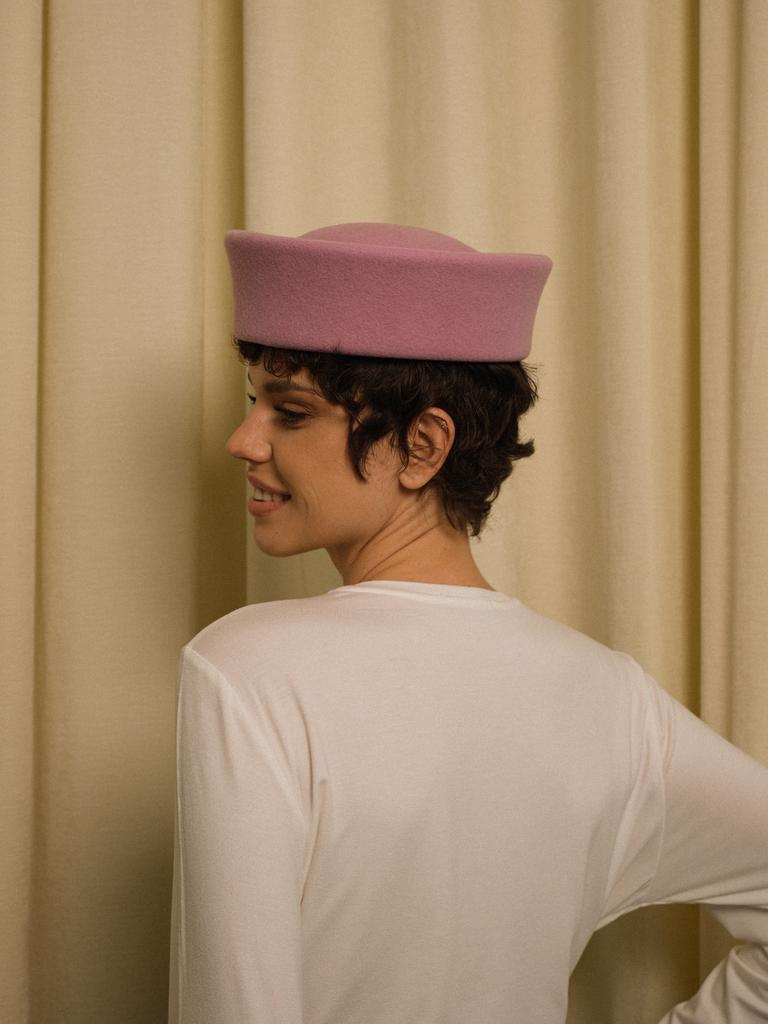 Шляпа-морячка из фетра/лавандово-розовый