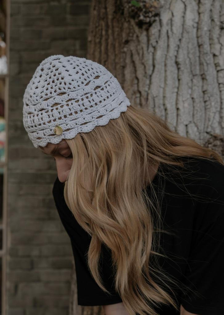 Кроше ажурное ручной работы из хлопка/белый