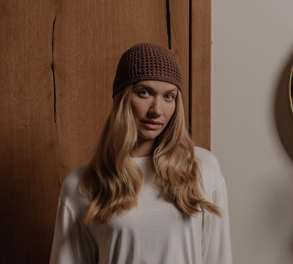 Кроше ручной работы из хлопка/шоколад