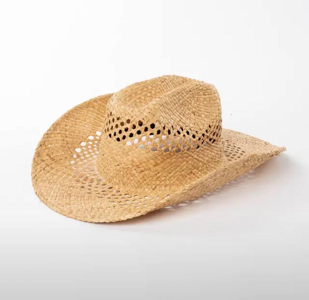 Шляпа федора из рафии плетёная «КОВБОЙ»-«Cowboy»