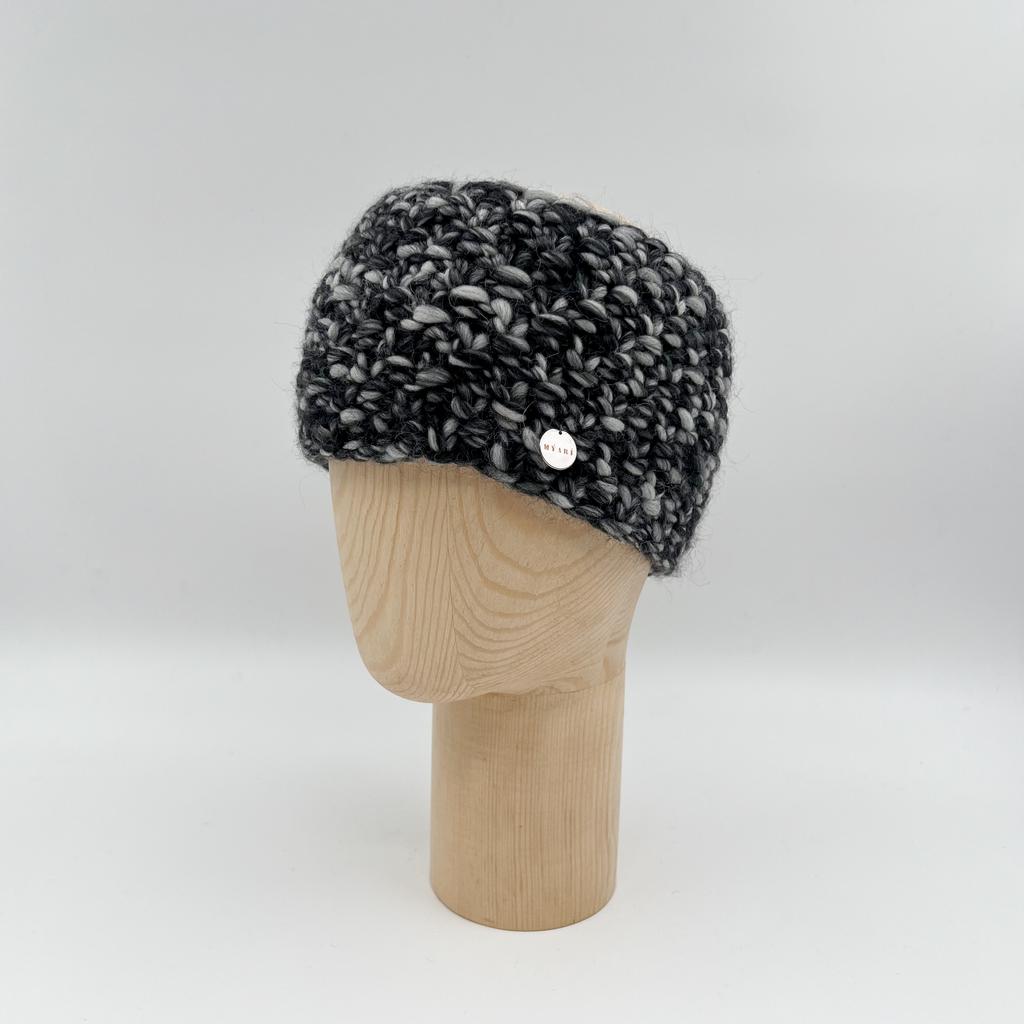 Повязка из перуанской шерсти/чёрно-белая