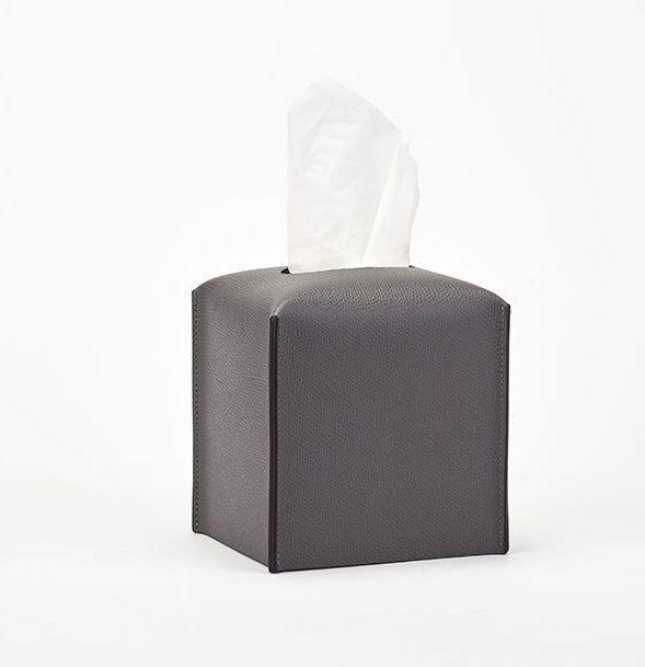 Кожаная салфетница квадратная из фактурной кожи