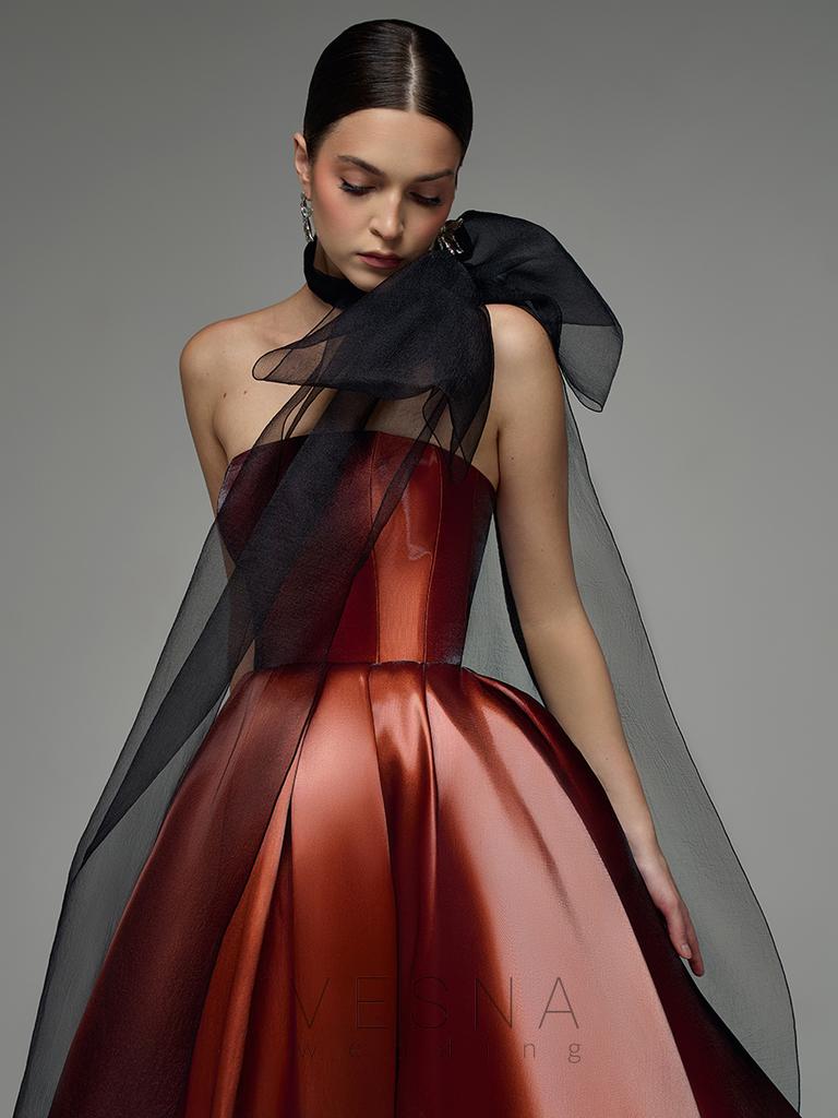 Evening dress Grace Terracotta Scarf