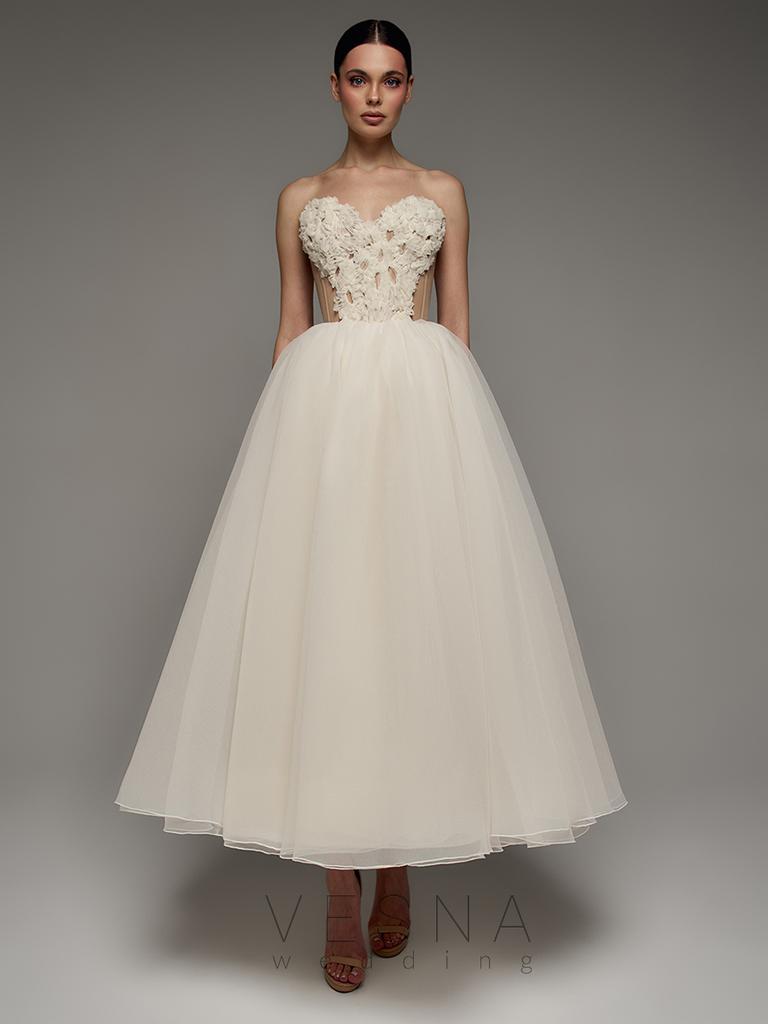 Evening dress Prim Midi Cream