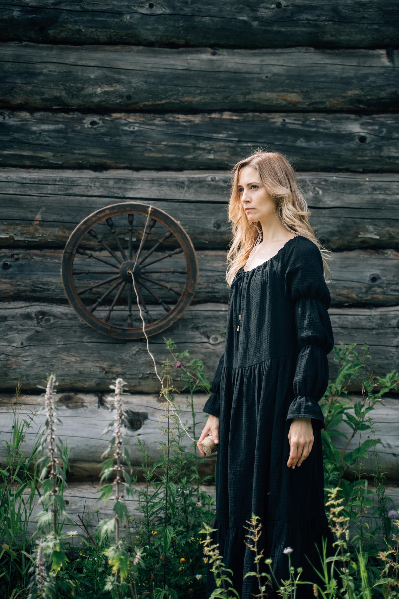 Платье Ophelia из муслина черное