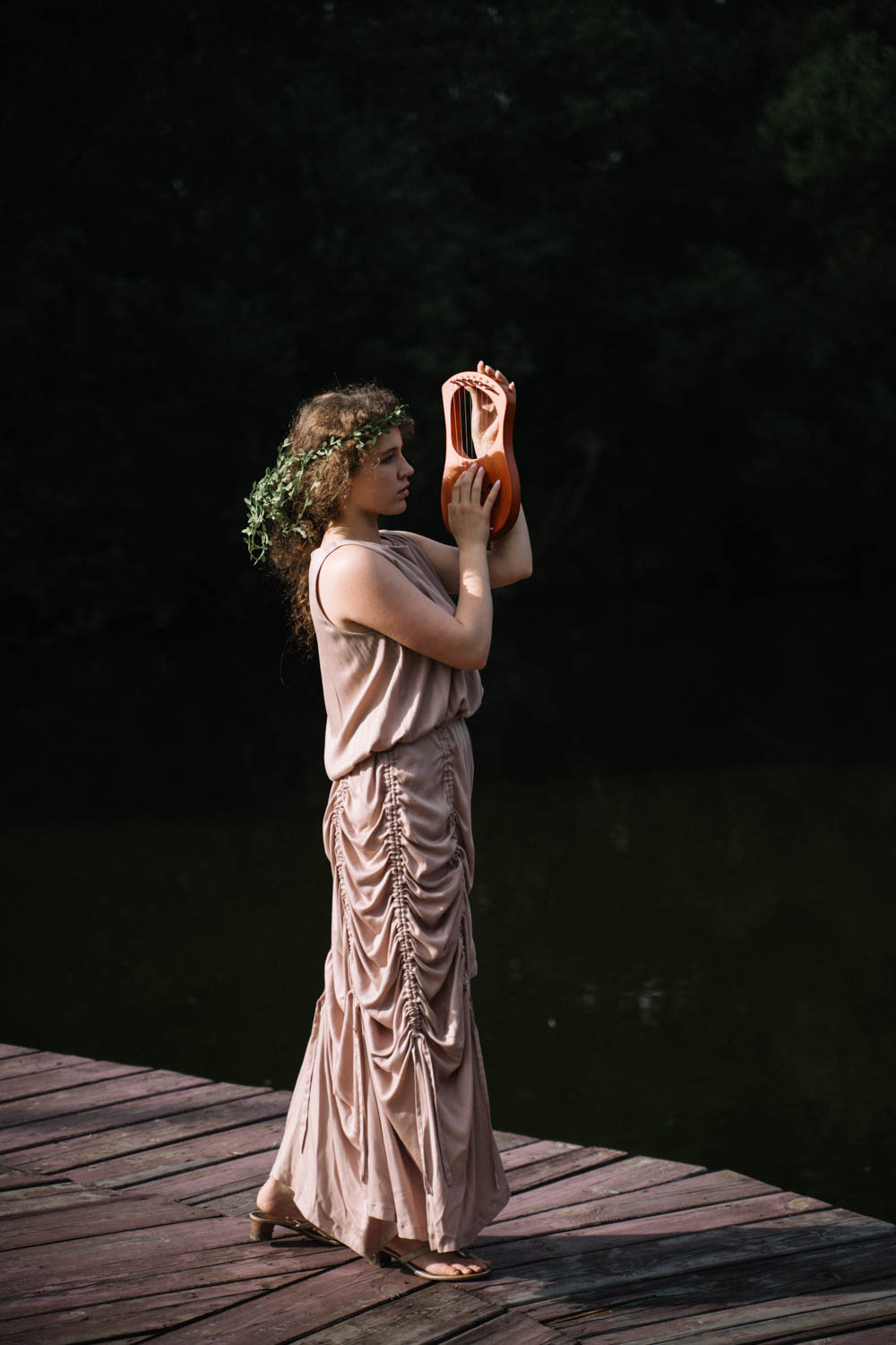 Платье Афина с завязками на кулисках