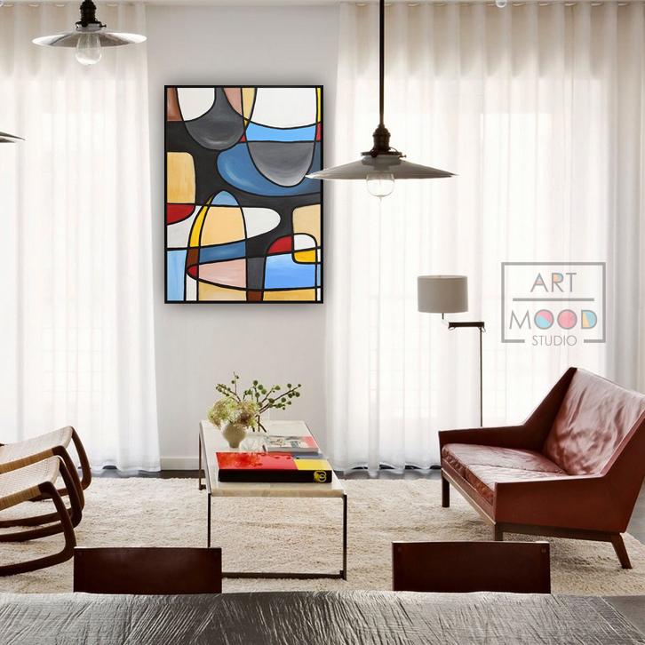 ПОСТЕР АБСТРАКЦИЯ OVAL CUBISM