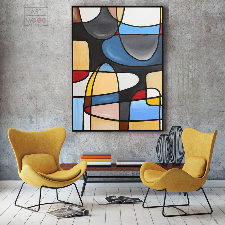 ПОСТЕР АБСТРАКЦИЯ OVAL CUBISM