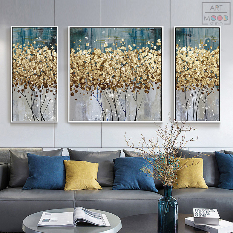 ТРИО ПОСТЕРОВ АБСТРАКТНЫЙ ЛЕС