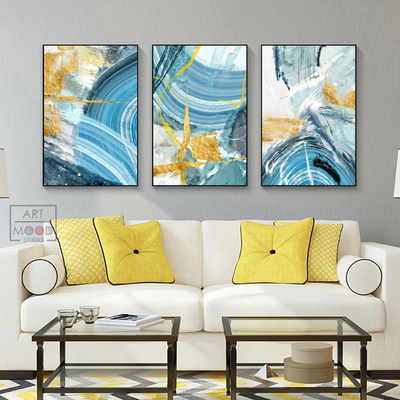 ТРИО ПОСТЕРОВ ABSTRACT BLUE