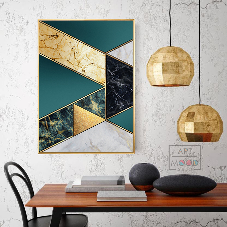 ПОСТЕР GOLD GREEN MARBLE #2