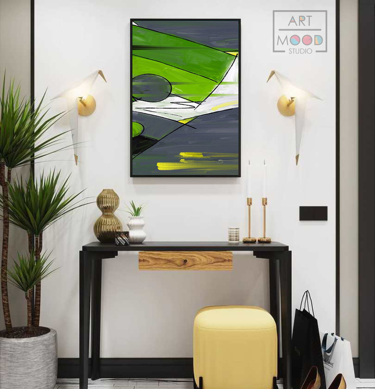 ПОСТЕР ABSTRACT GREEN AND GREY