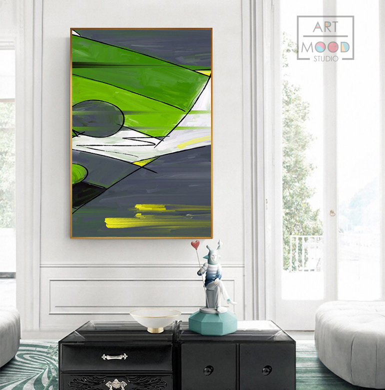 ПОСТЕР ABSTRACT GREEN AND GREY