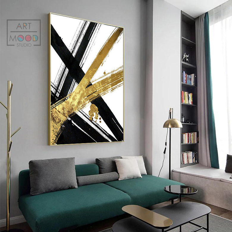ПОСТЕР ABSTRACT GOLD AND BLACK #1