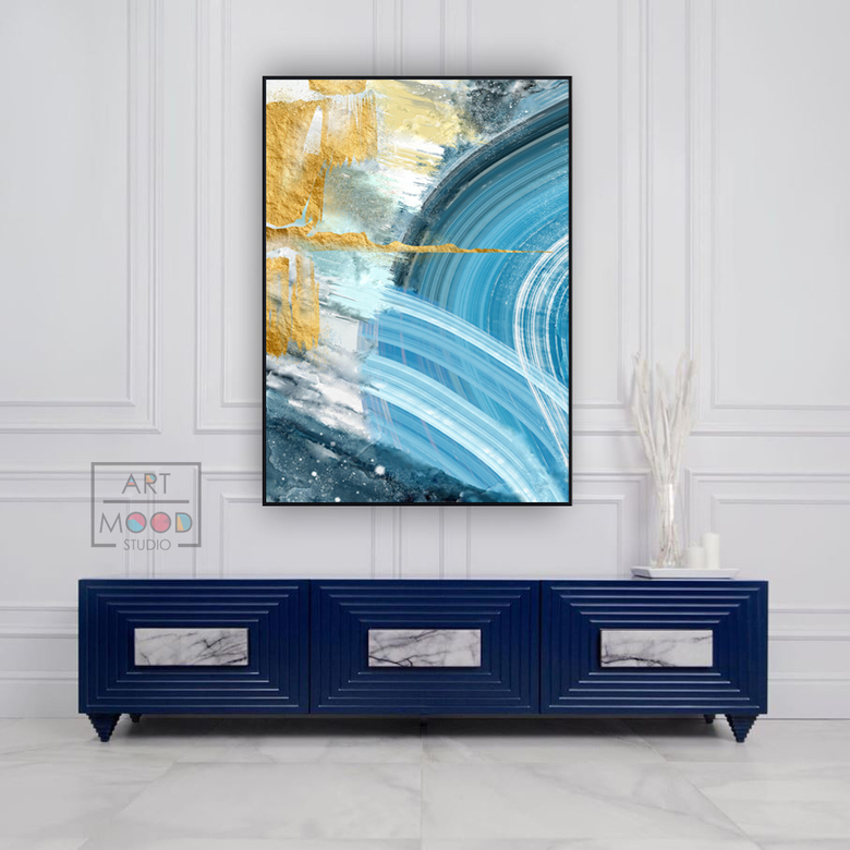ПОСТЕР ABSTRACT BLUE GOLD