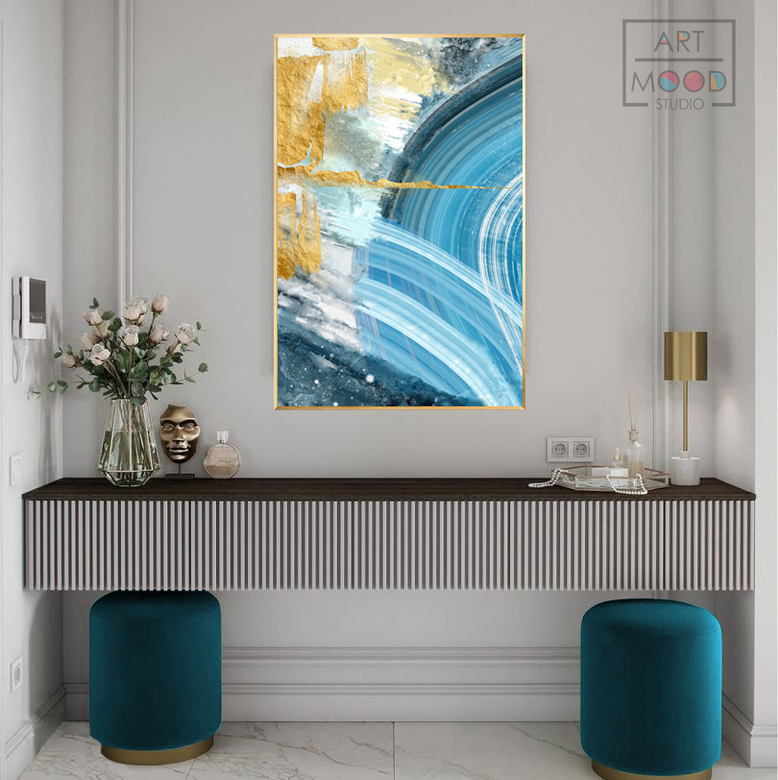 ПОСТЕР ABSTRACT BLUE GOLD