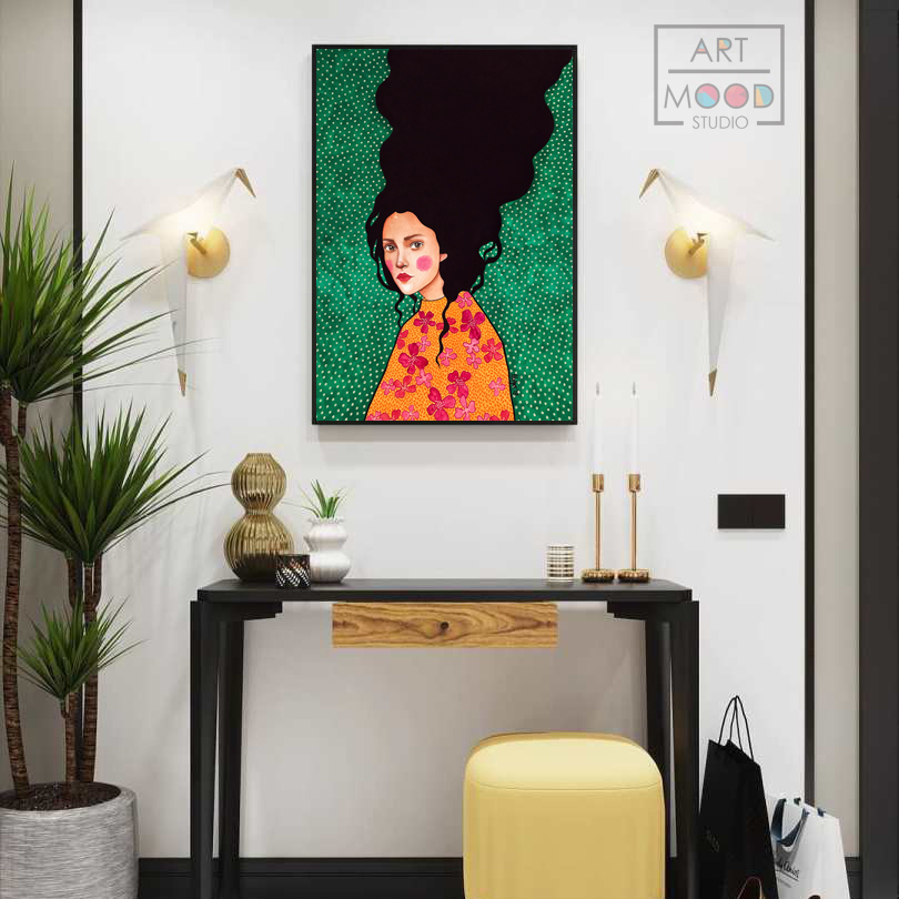 КАРТИНА GIRL BLACK HAIR