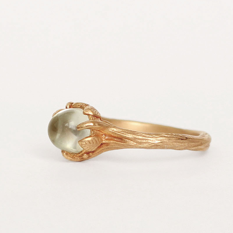 Кольцо Роса с празиолитом - позолота | Dew - gold plated ring with praziolite