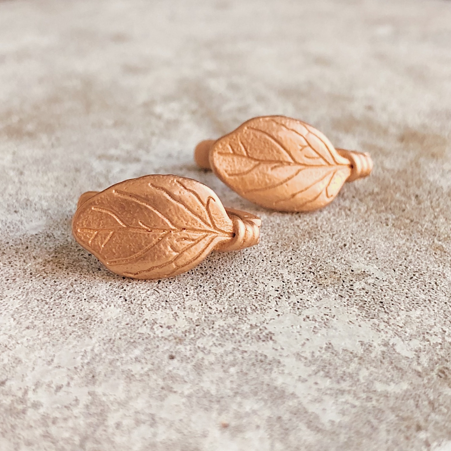 Серьги Шпинат английский замок - розовое золото