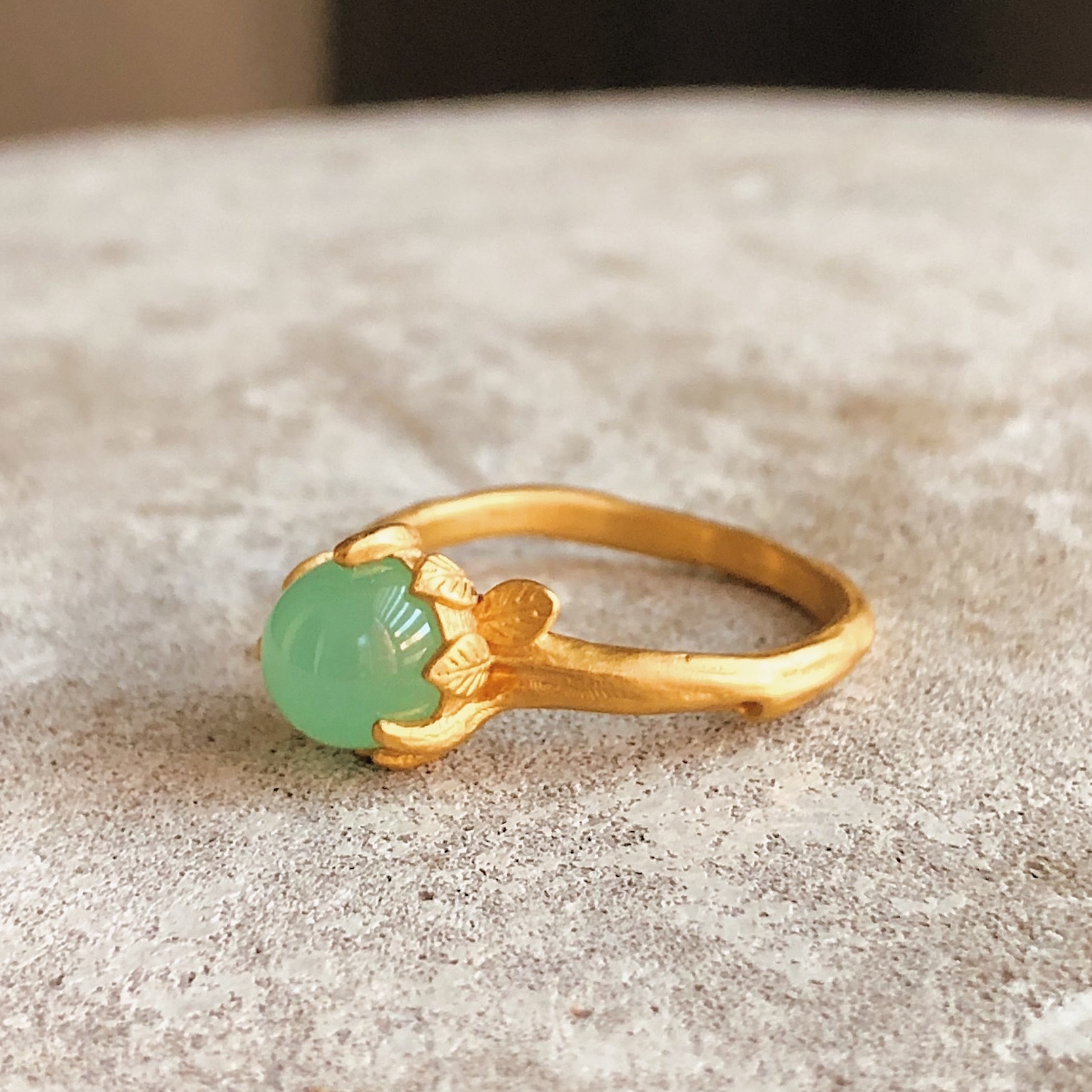 Кольцо Роса с хризопразом