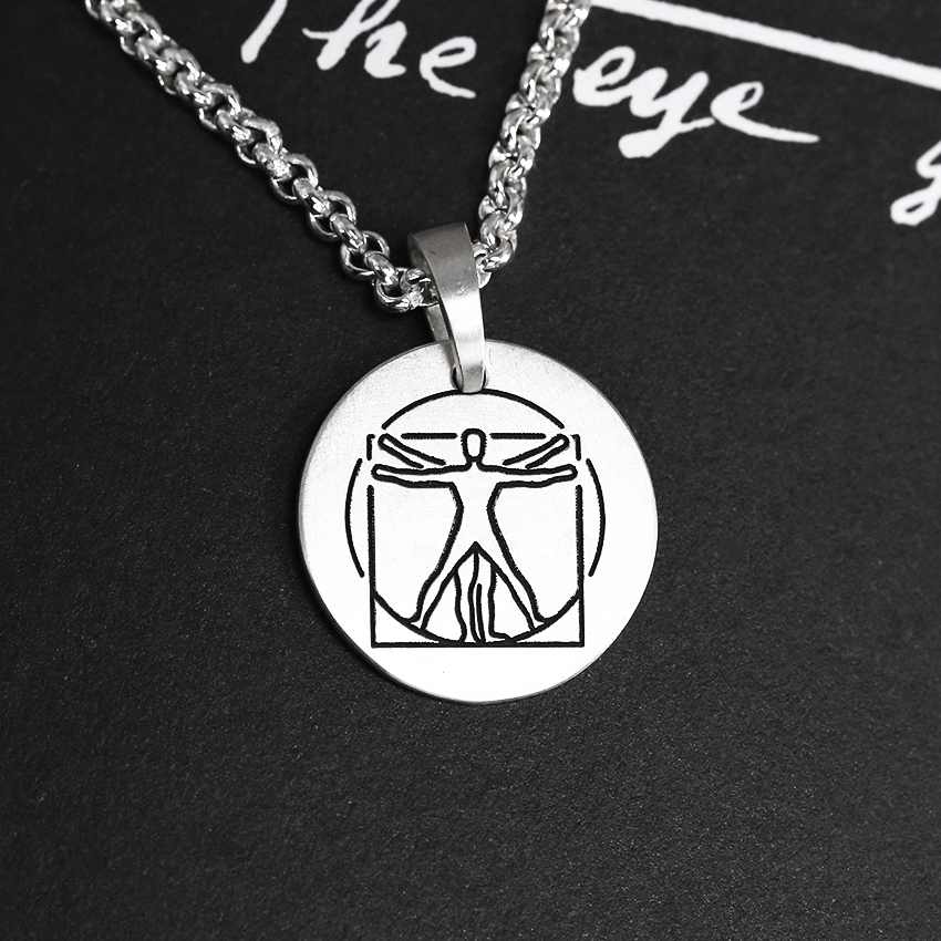 Круглый кулон "Витрувианский человек"