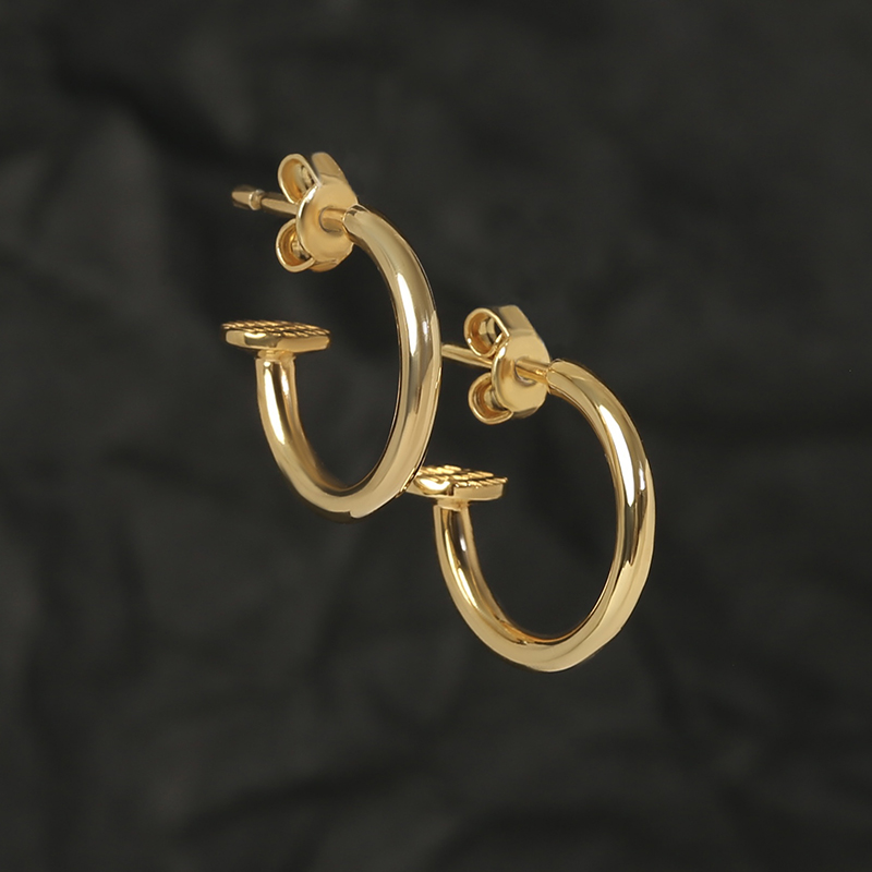 Серьги круглые позолота