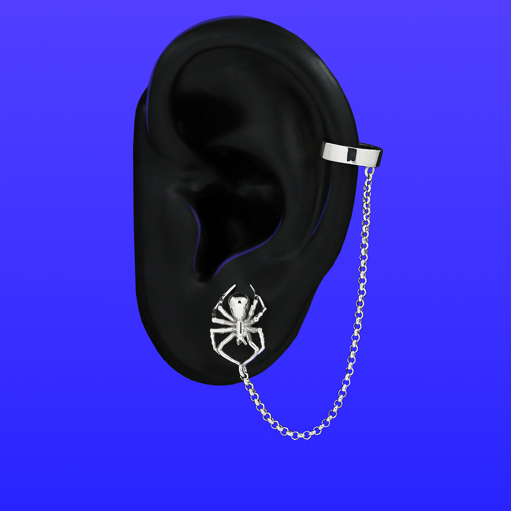 Моносерьга "Паук" с каффой