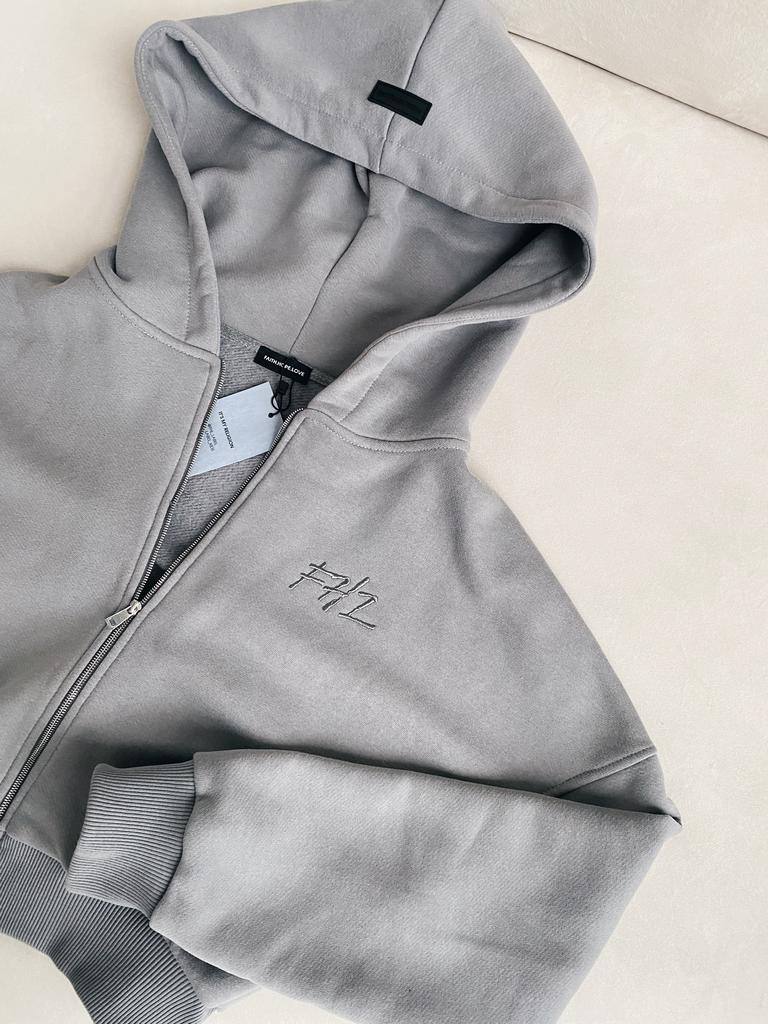 HOODIE peach grey