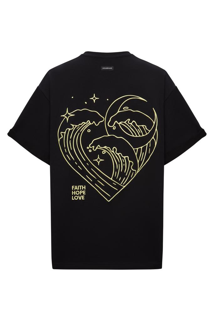 T-SHIRT peach black