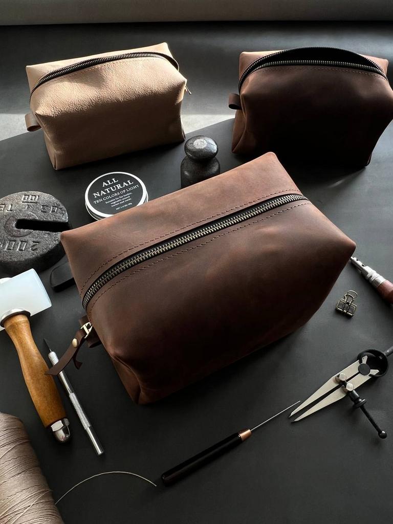 Несессер кожаный large, коричневый