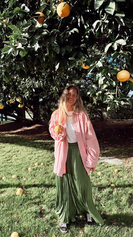 Рубашка -оверсайз из розовой фланели «Powder»