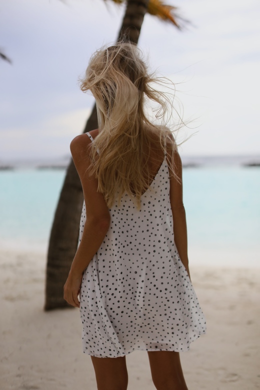 Платье «Bali» с  принтом акварельные горошки