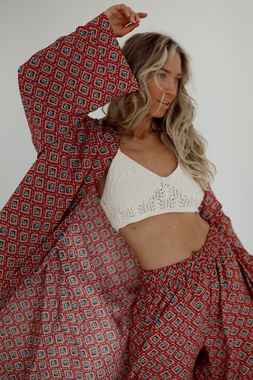 Брючный костюм «Шафран» с кимоно