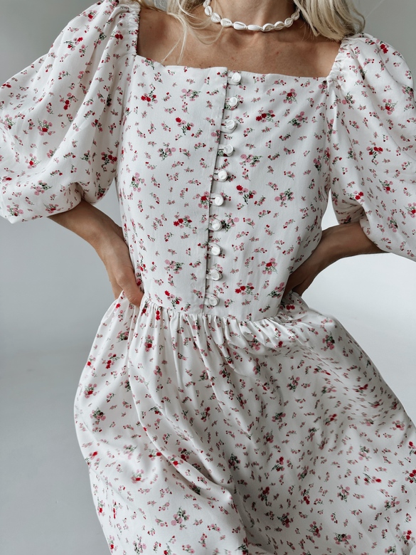 Платье «Мэри» из вискозы с цветочным принтом