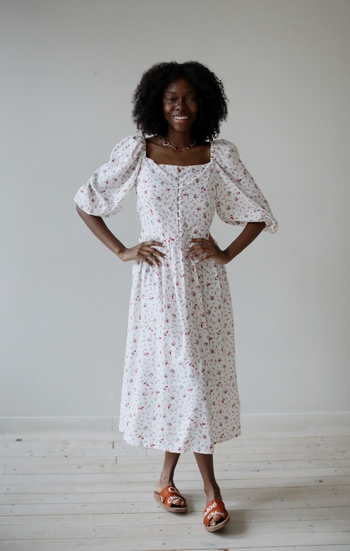 Платье «Мэри» midi из вискозы с цветочным принтом