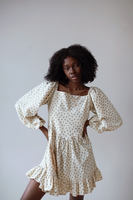 Платье «Princess" из фланели с цветочным принтом