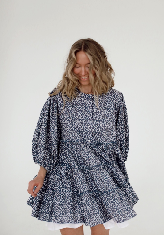 Платье «Пудра» из коттона с мелким цветочным принтом