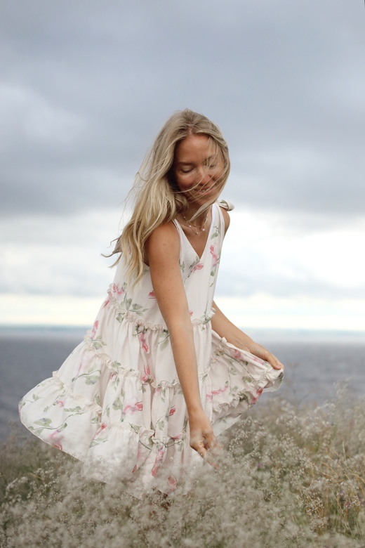 Сарафан из вискозы с цветочным принтом