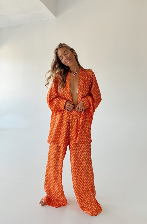 Костюм «Папайя»кимоно на поясе с брюками