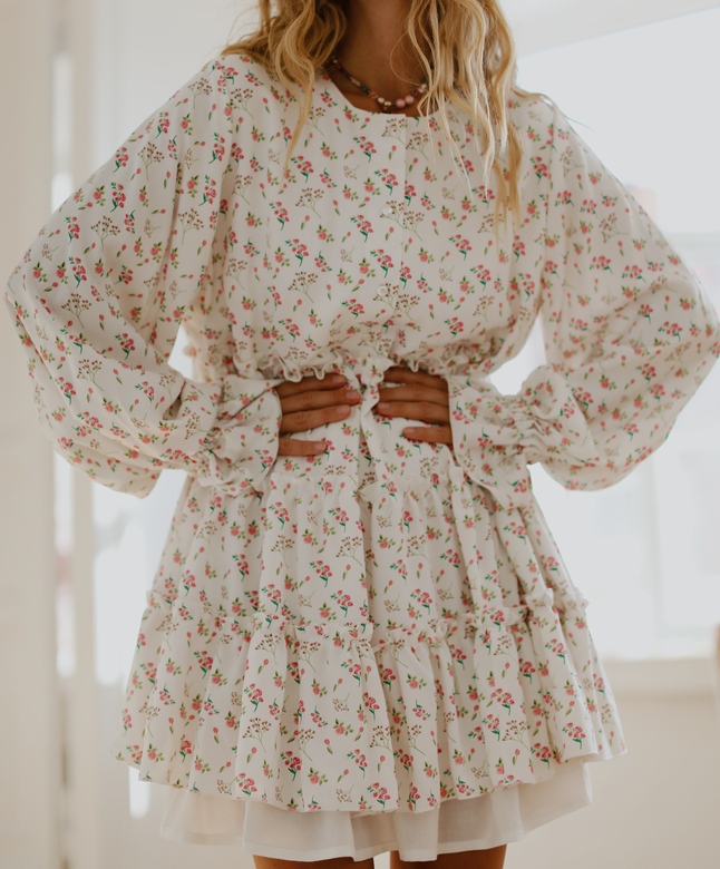 Платье «Пудра» из струящейся вискозы с цветочным принтом