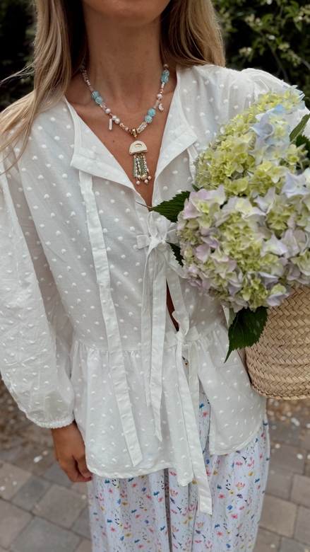 Блуза  «Freya» из белого батиста